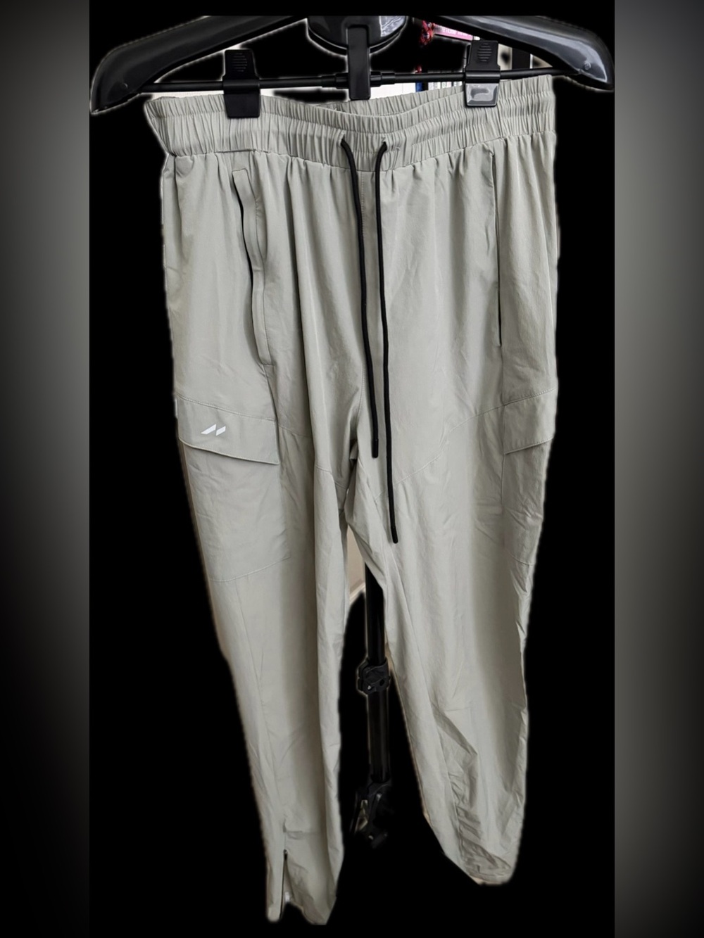 Active  Men's Cargo Drawstring Pants - Light Gray